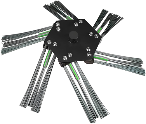 Set light duty onkruid-veegborstels (12 stuks plastic en 6 stuks metaal) INCLUSIEF BEVESTIGINGSKOP