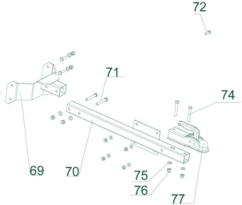 Holzhäcksler COMFORT PLUS CHIPPER 069-77 (ohne 73) / Deichsel-Baugruppe