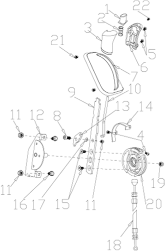 Veegmachine-80-100-COMFORT-B001 t/m B022-Hendel-samenstelling-inclusief-B018